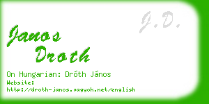 janos droth business card